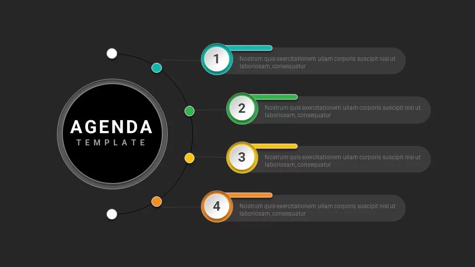 4 Stage Agenda Template Dark