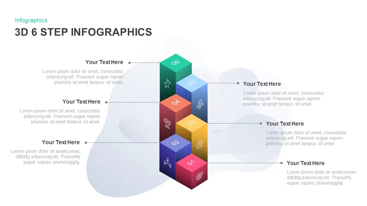 6 step 3D PowerPoint template