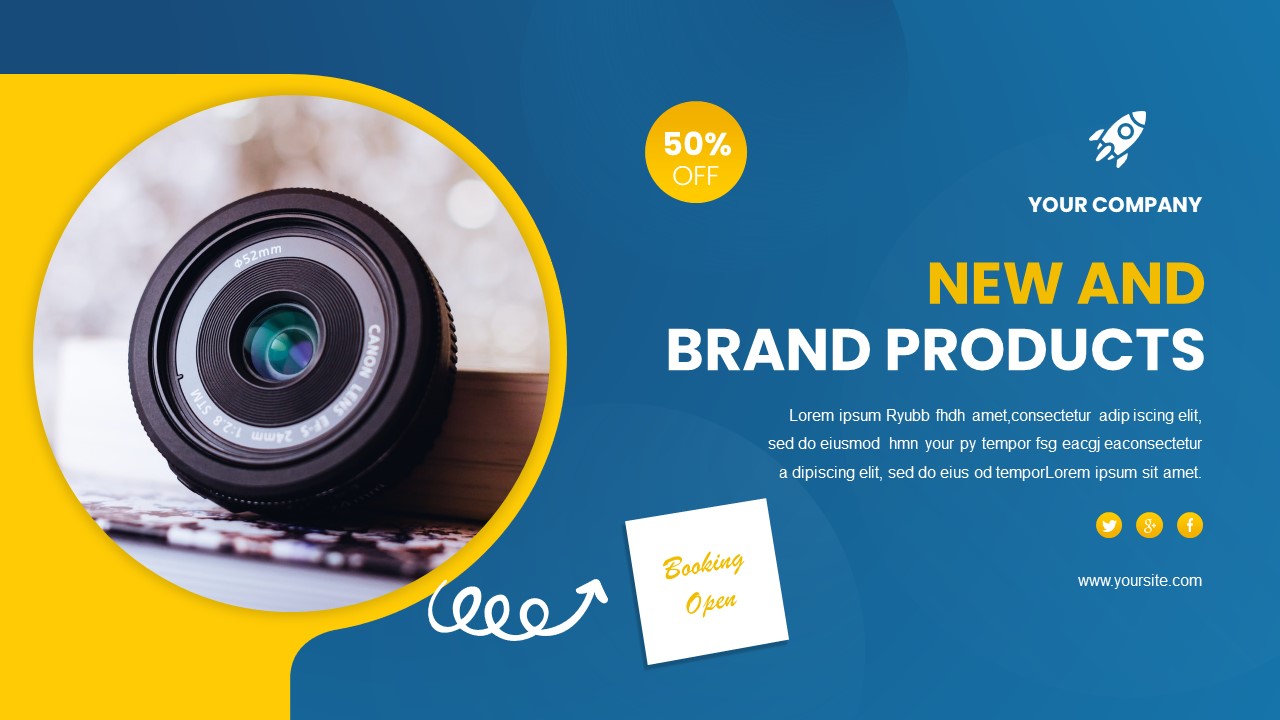 Product Landing Page PowerPoint Template lists