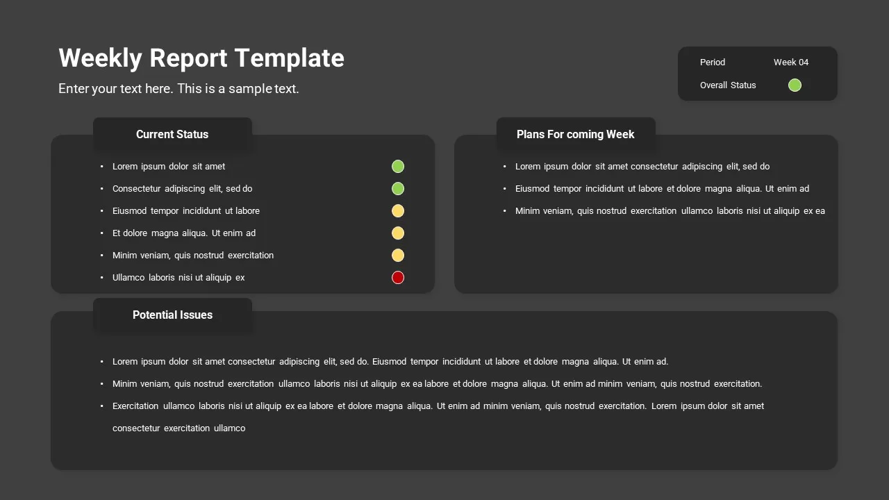 weekly business review template