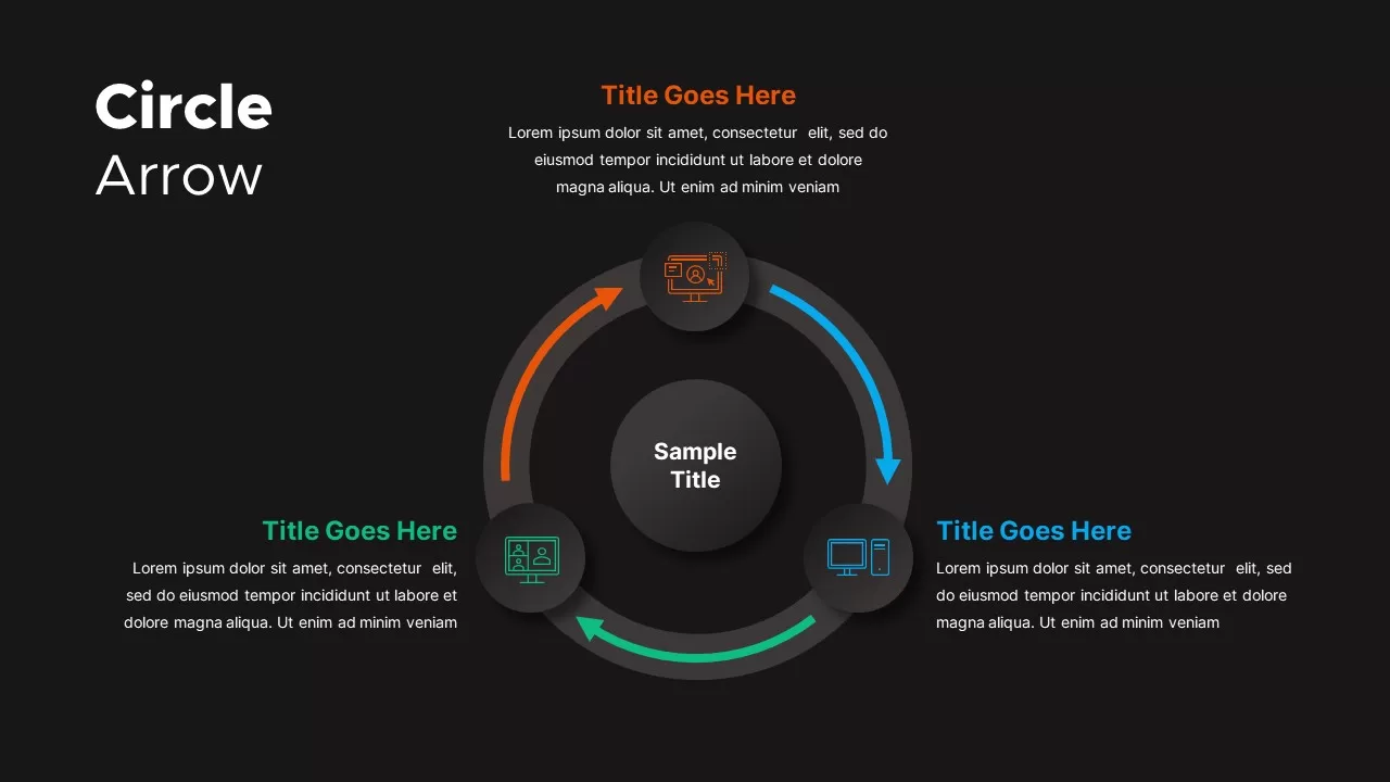 Circle Arrows Template Dark