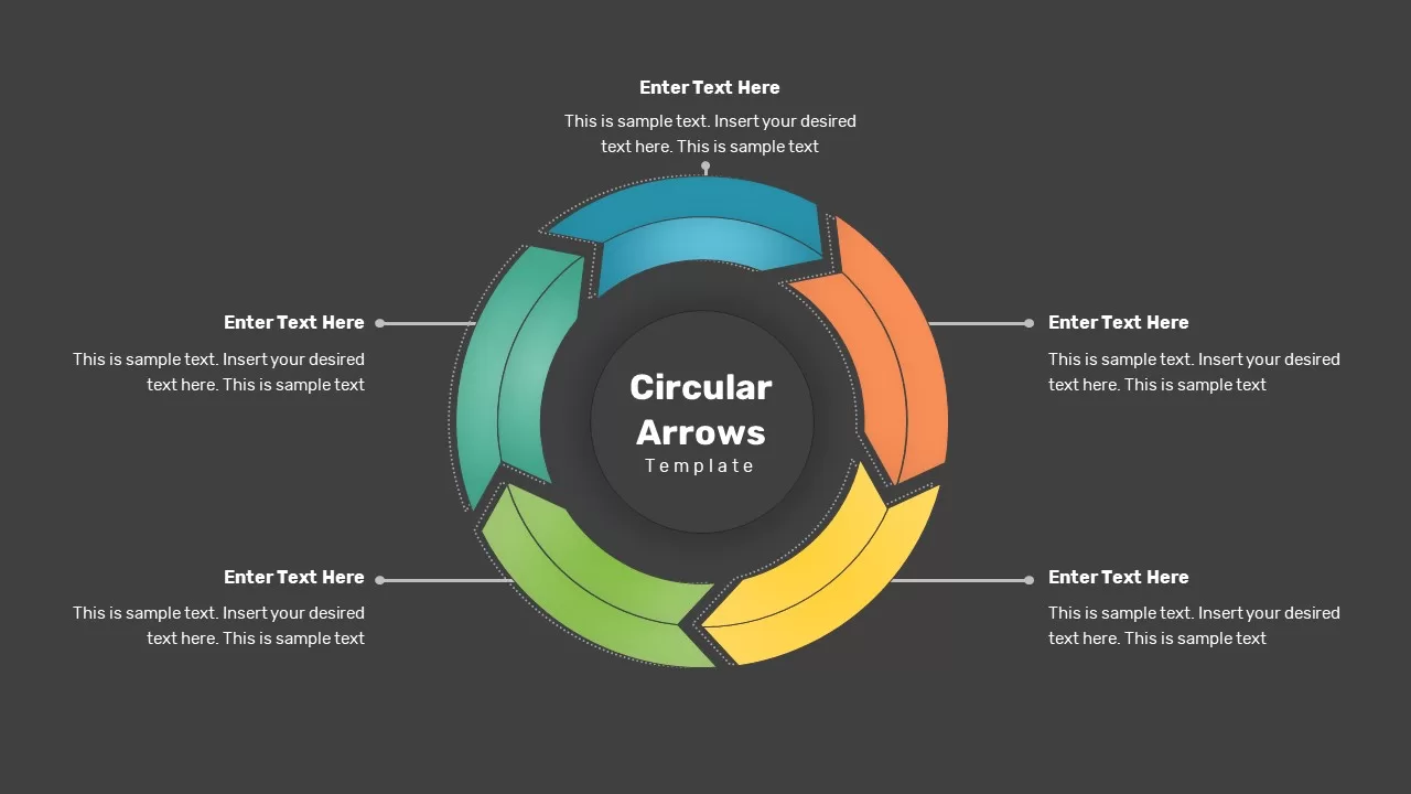 Circular Arrows Infographics Dark