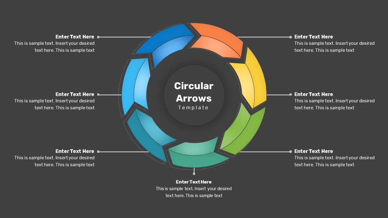 Circular Arrows Presentation Template Dark