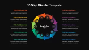 10 Step Circular Arrows Template Dark