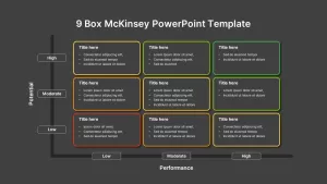 9 Box McKinsey PowerPoint Template Dark