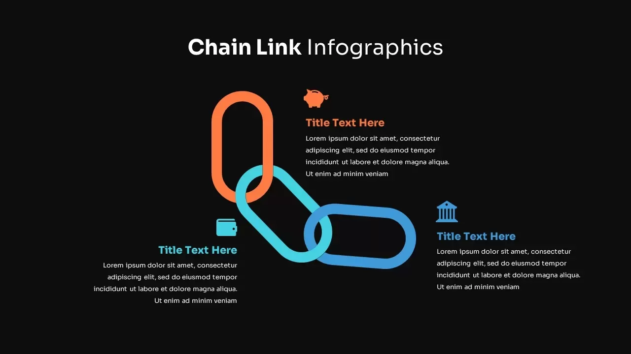 Chain Link Infographics Template Dark