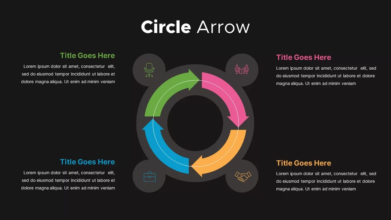 Circle Arrows Template Dark