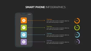 Smart Phone Infographics Template Dark