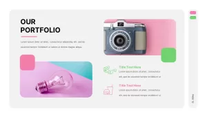 Company Portfolio Pink And Green Presentation Template