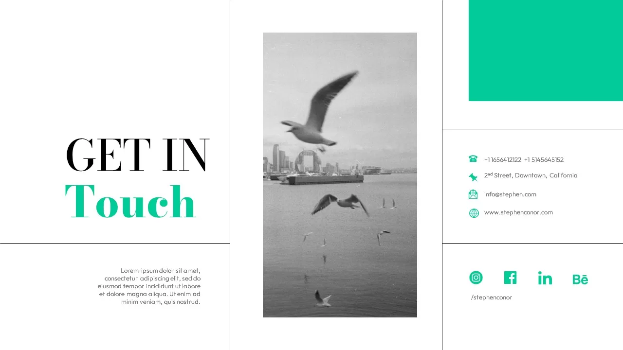 Contact Creative Portfolio Presentation Template