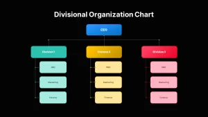 Divisional Organizational Chart Template Dark