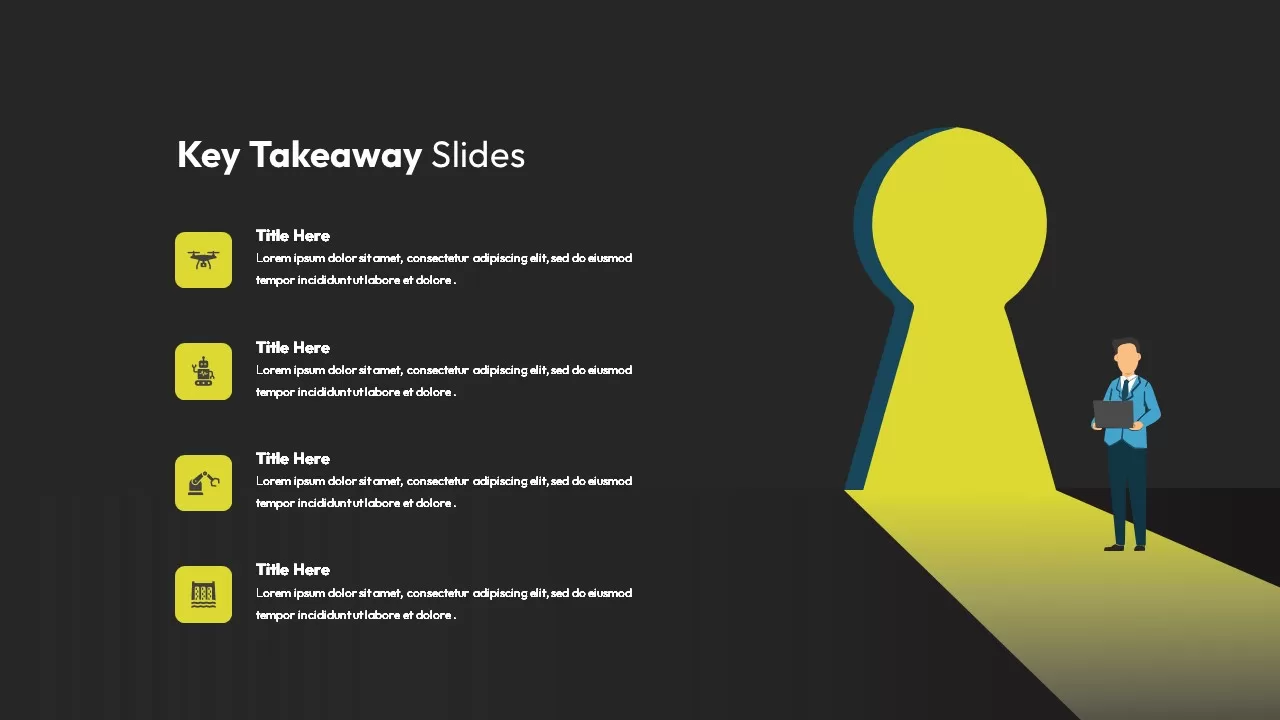 Key Takeaway Slide Template Dark