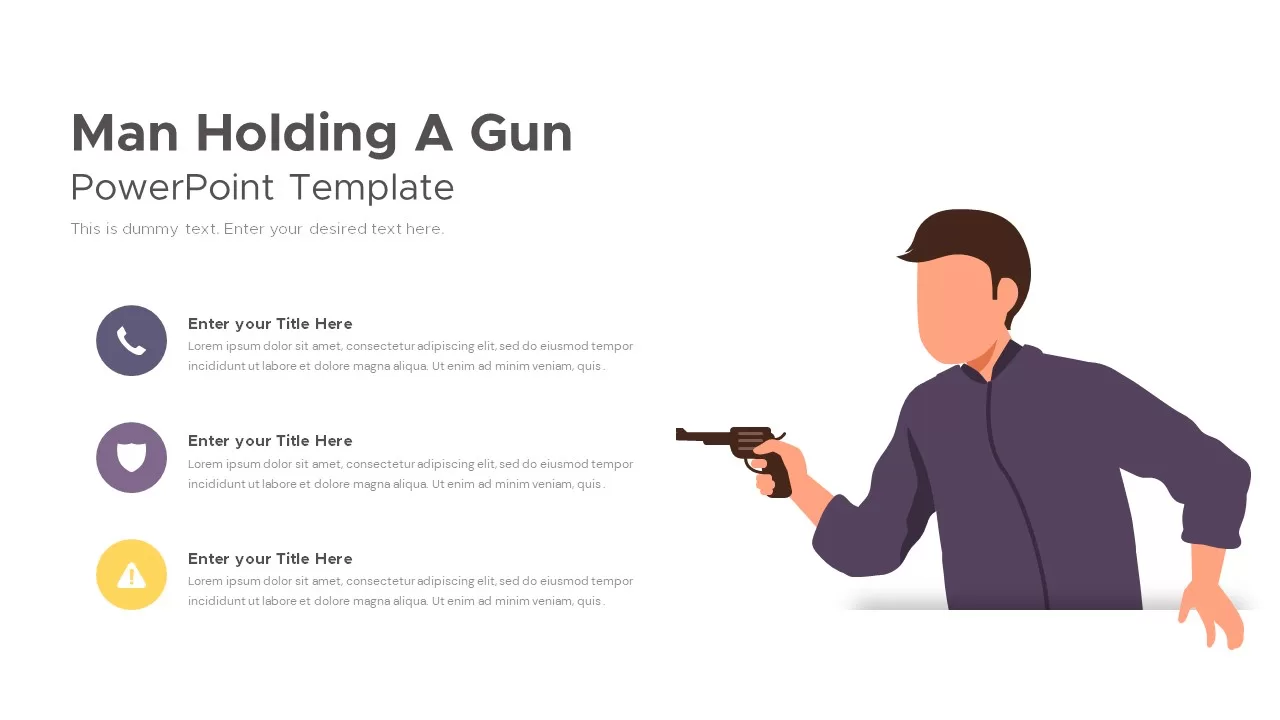 Man Holding A Gun Template