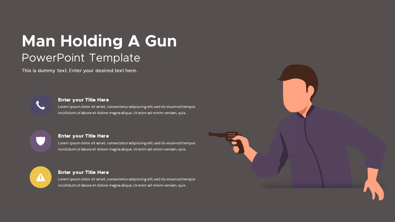 Man Holding A Gun Template ppt