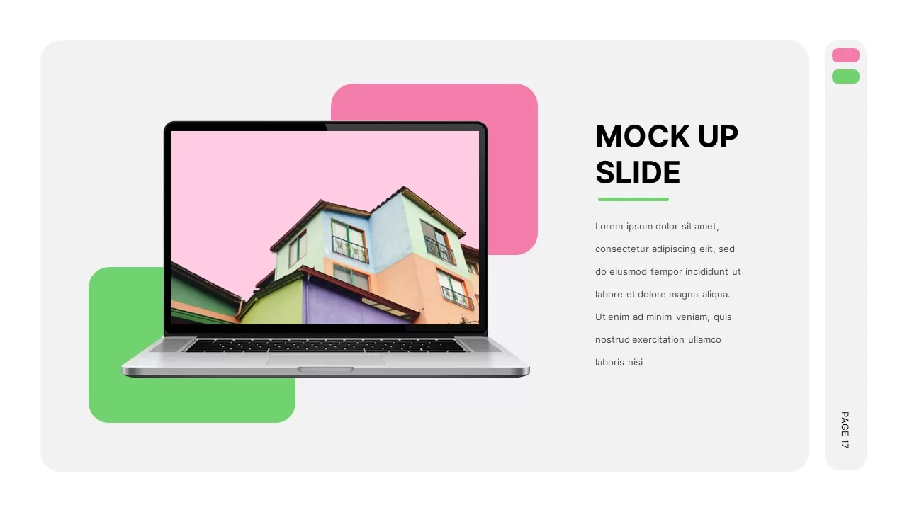 Pink And Green Mockup Presentation Template