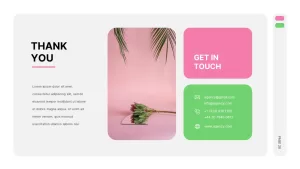 Pink And Green Thank you Presentation Template