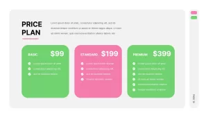 Pink And Green Theme Pricing Presentation Template