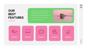 Pink And Green theme business Presentation Template