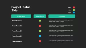 PowerPoint Project Status Slide Dark
