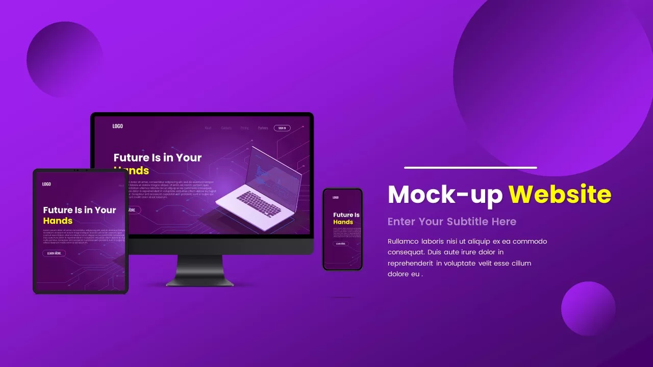 Purple color mockup presentation template