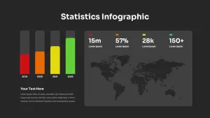 Statistics Infographic PowerPoint Template Dark