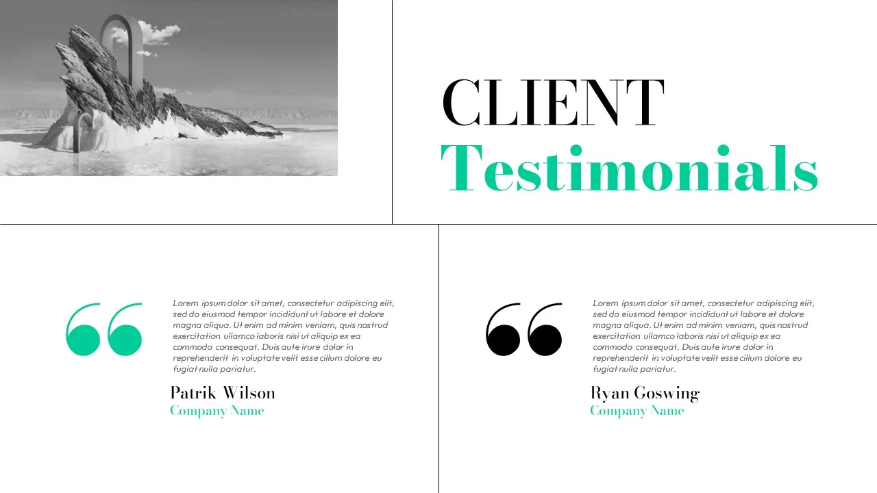 testimonials Creative Portfolio Presentation Template