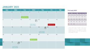 2023 January Calendar PowerPoint Template