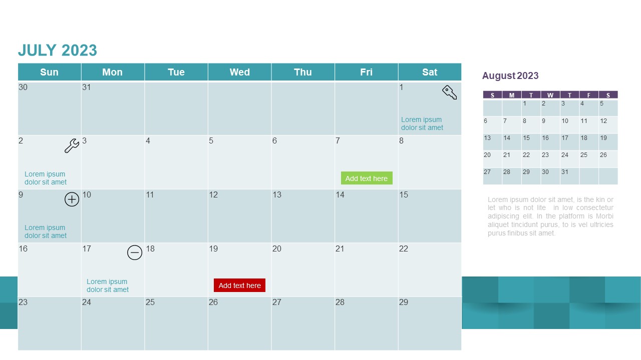 2023 july Calendar PowerPoint Template