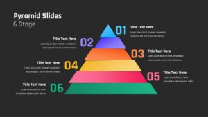 6 Stage Pyramid Template For PowerPoint Dark