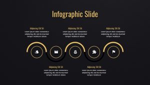 Black and Gold PPT Presentation Infographic Slide