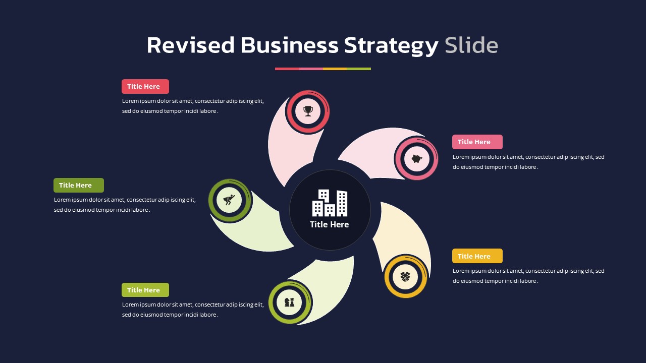 Business Restructure Strategy PowerPoint Template Dark