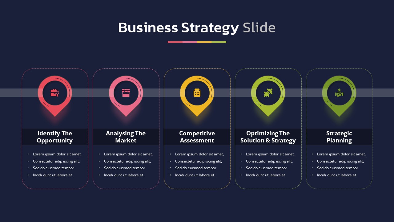 Business Strategy PowerPoint Template Dark