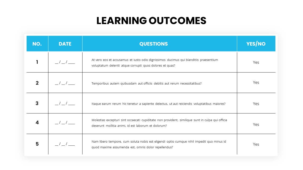 Learning Outcomes PowerPoint Template