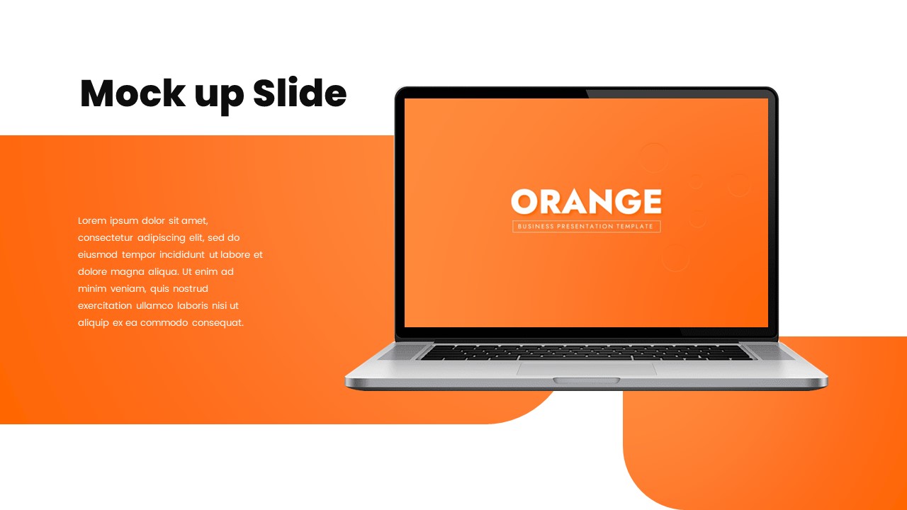 Orange theme business mockup presentation template