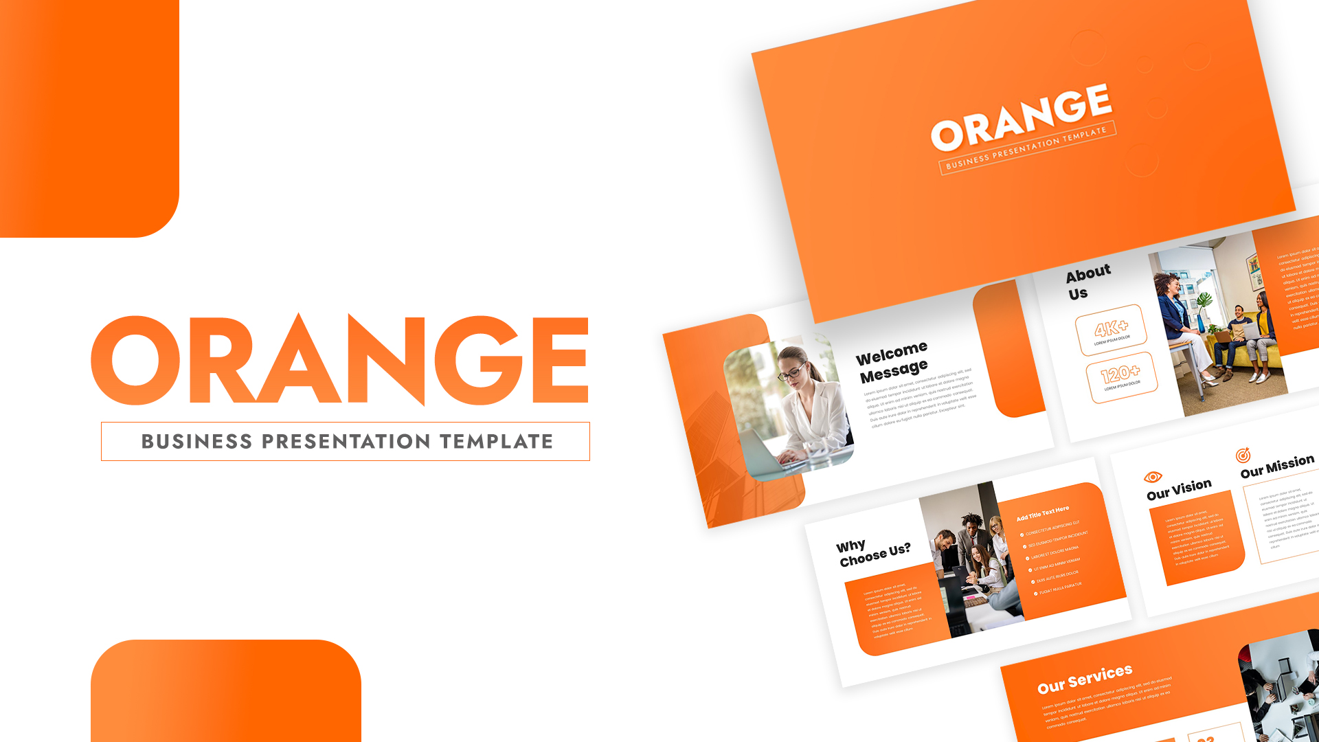 Orange theme business presentation template