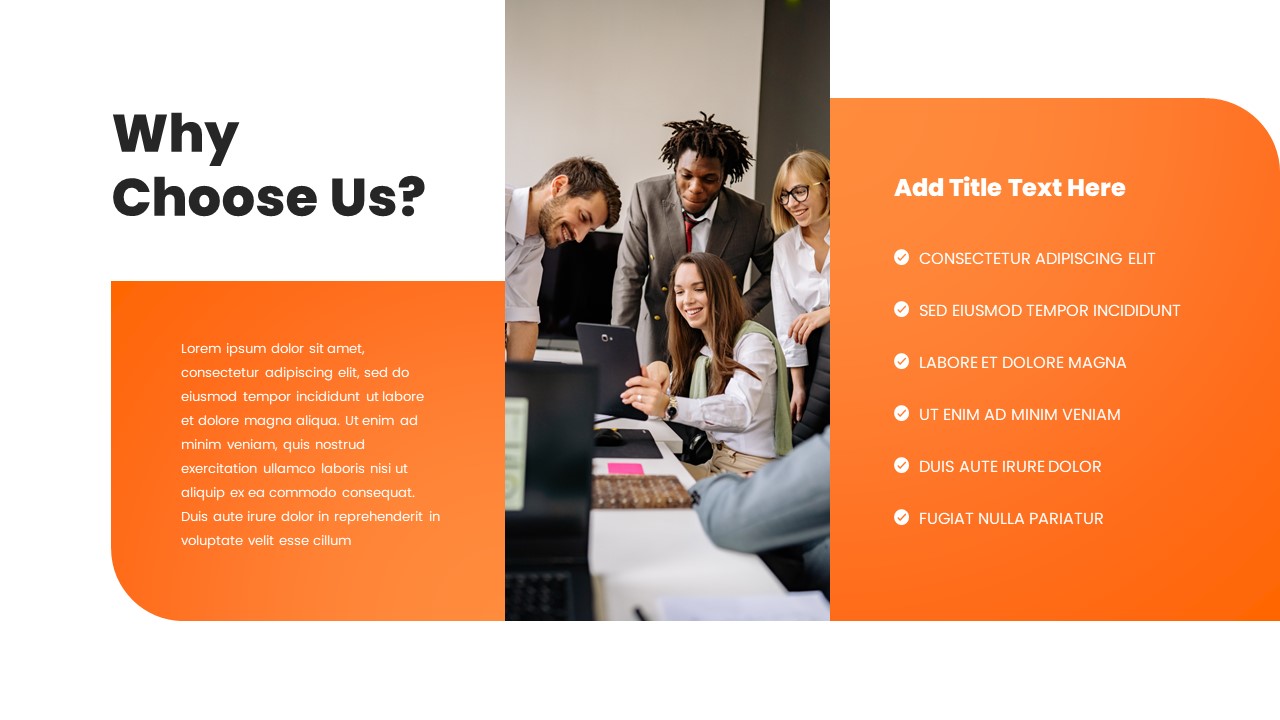 Orange theme business presentation template5