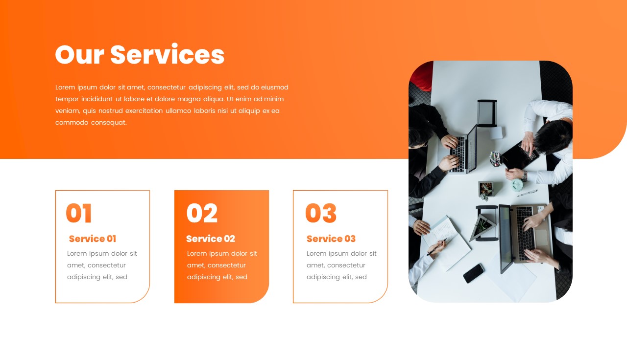 Orange theme business presentation template6