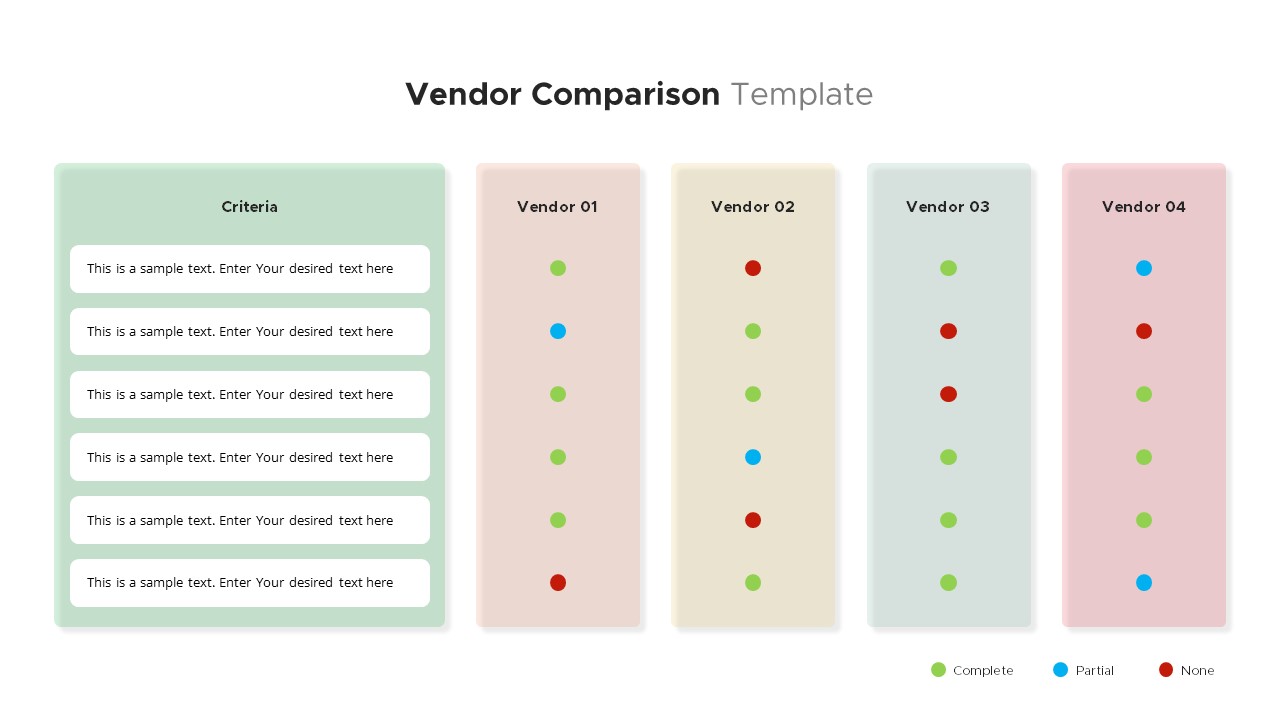 Vendor Comparison PowerPoint Template