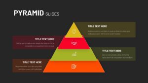 4 Stage Pyramid Slide PowerPoint Template Dark