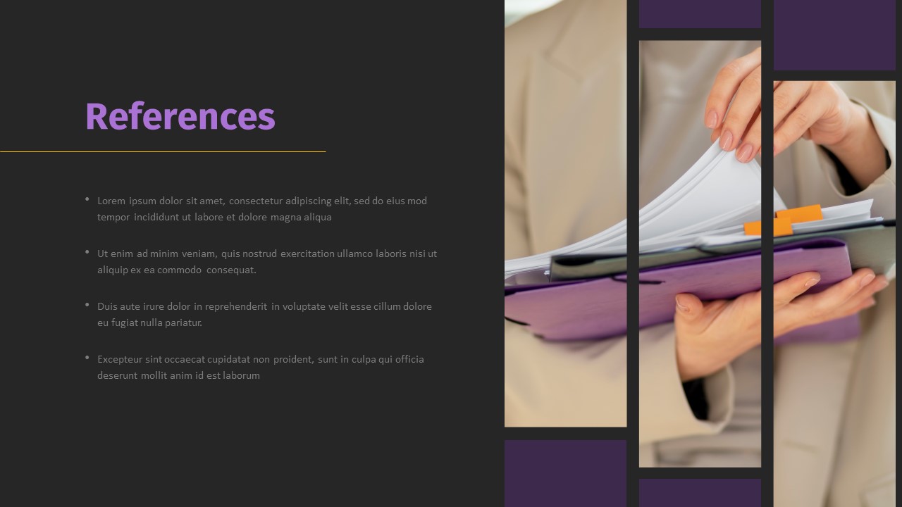 Reference Slide PowerPoint Template Dark