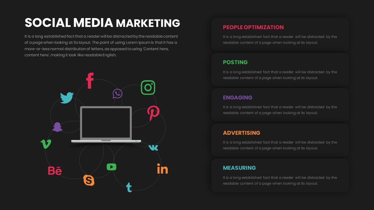 Social Media Marketing Template Dark