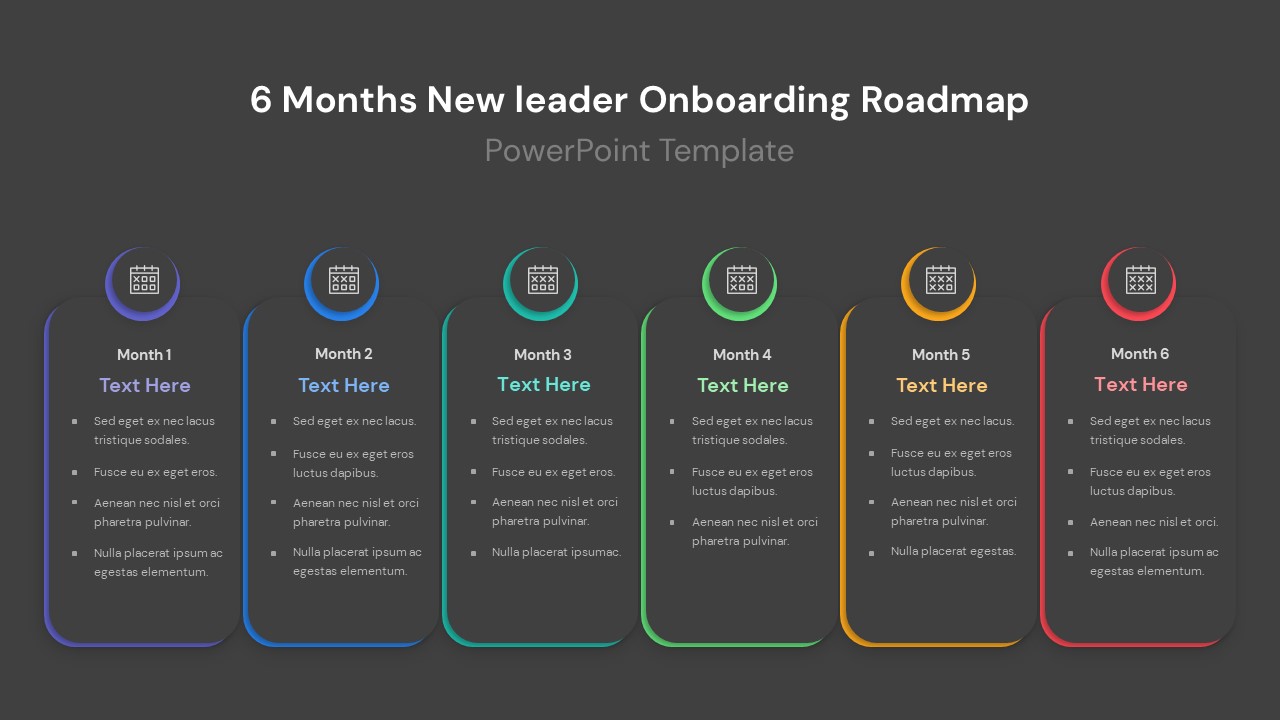 6 Months New Leader Onboarding Roadmap PPT