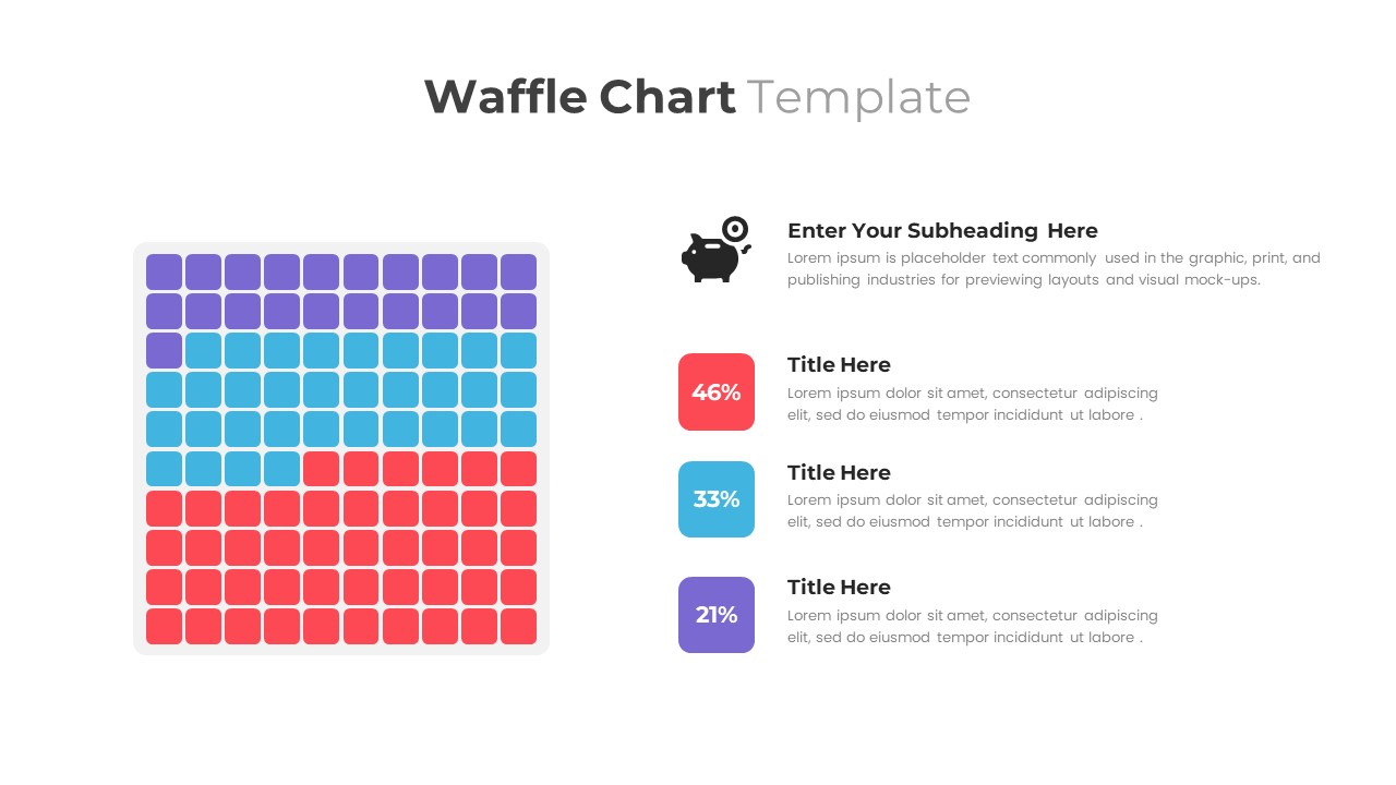 Waffle Chart PPT template