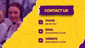 Yellow Purple Background Contact Slide