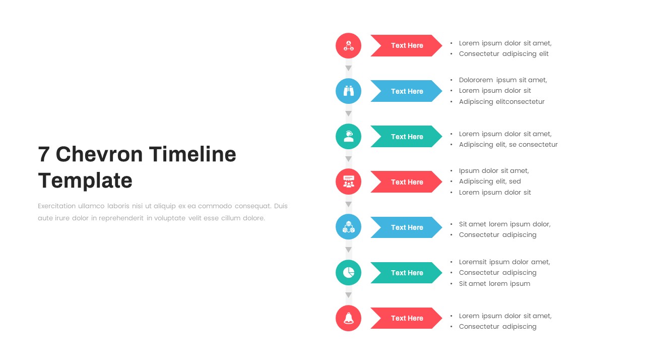 7 Chevron Timeline PowerPoint Template