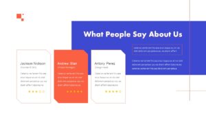 Blue And Orange Testimonial PowerPoint Presentation Template