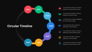 Circular Timeline PowerPoint Presentation Template Dark