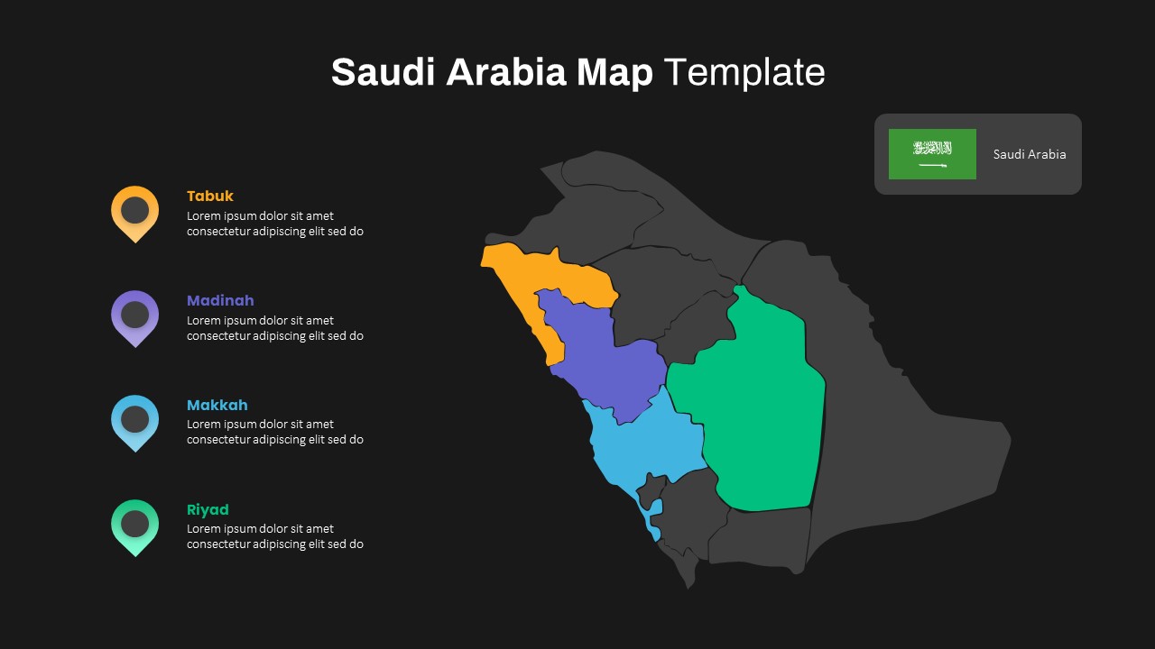 Saudi Arabia Map PPT Template