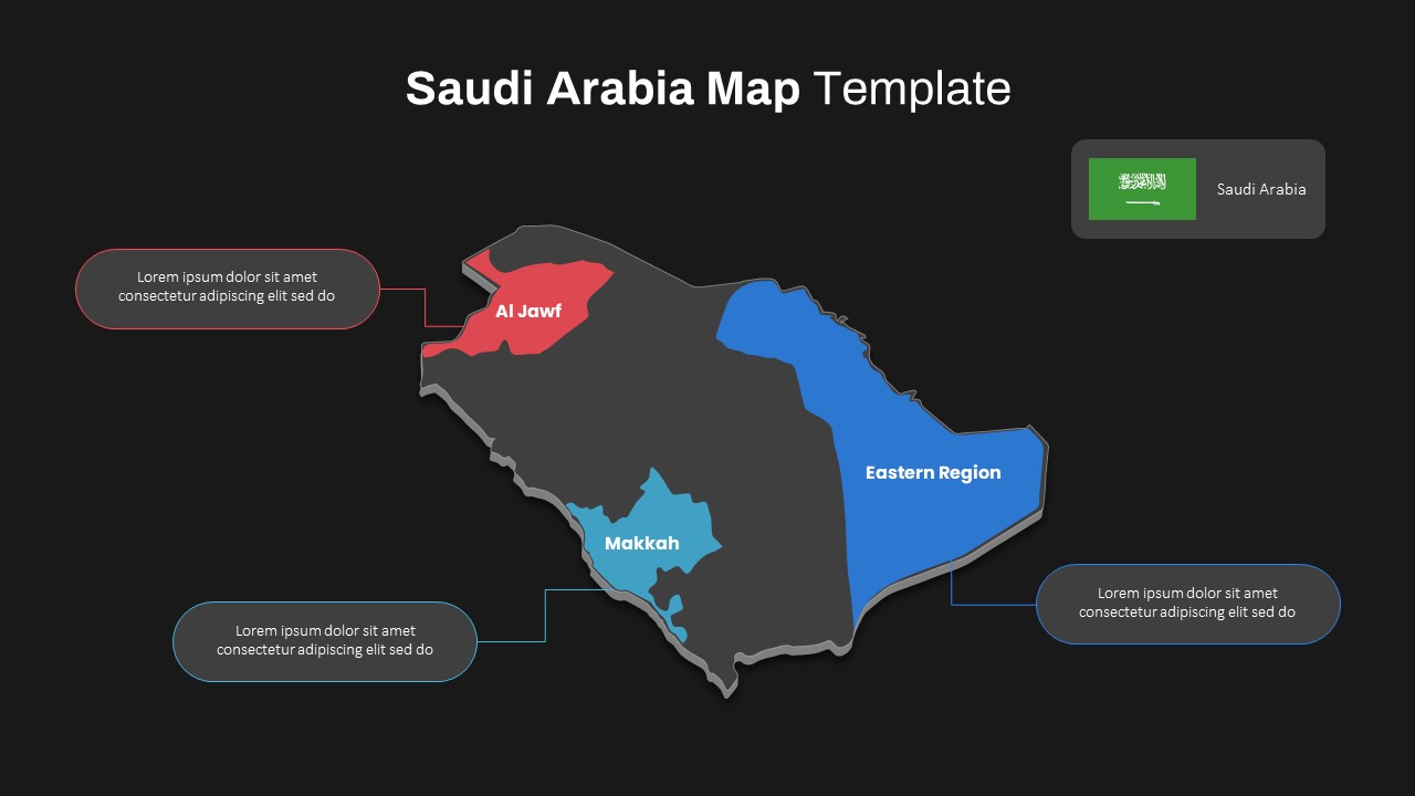 Saudi Arabia Map Ppt slide