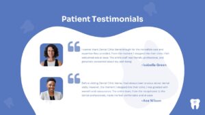 Dental Clinic PowerPoint testimonials slide